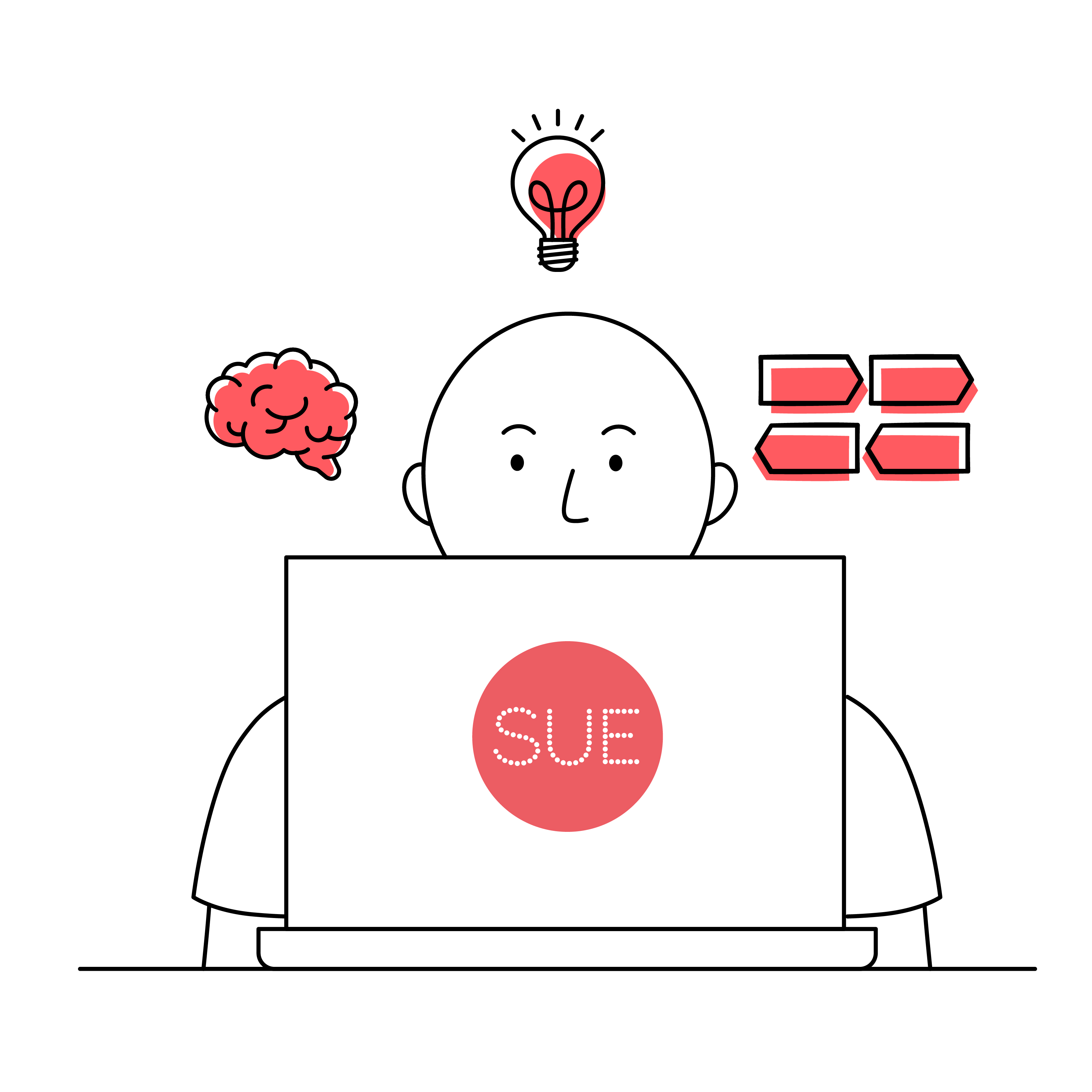 Illustratie van iemand die een Behavioural Design artikel leest en aantekeningen maakt