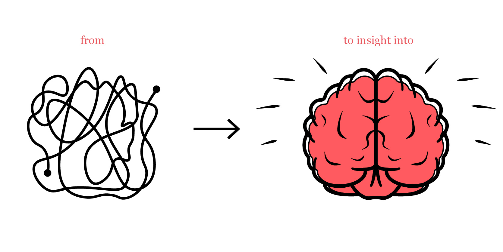 SUE illustration of two brains: how we think we choose and how we really choose
