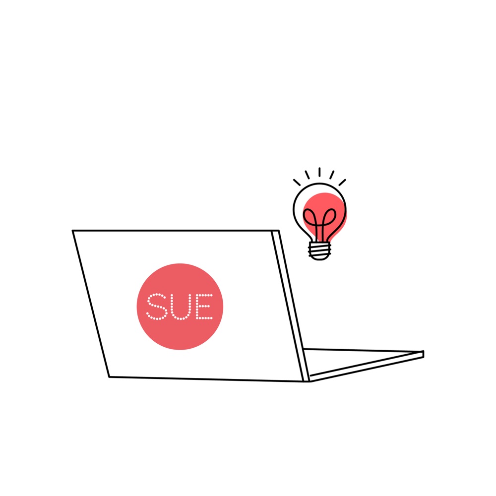 Illustration of a laptop, SUE Behavioural Design