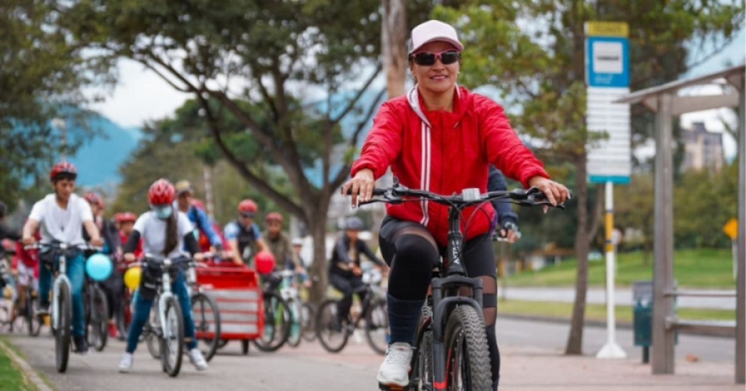 People enjoying Bogotá's Ciclovía on a Sunday morning