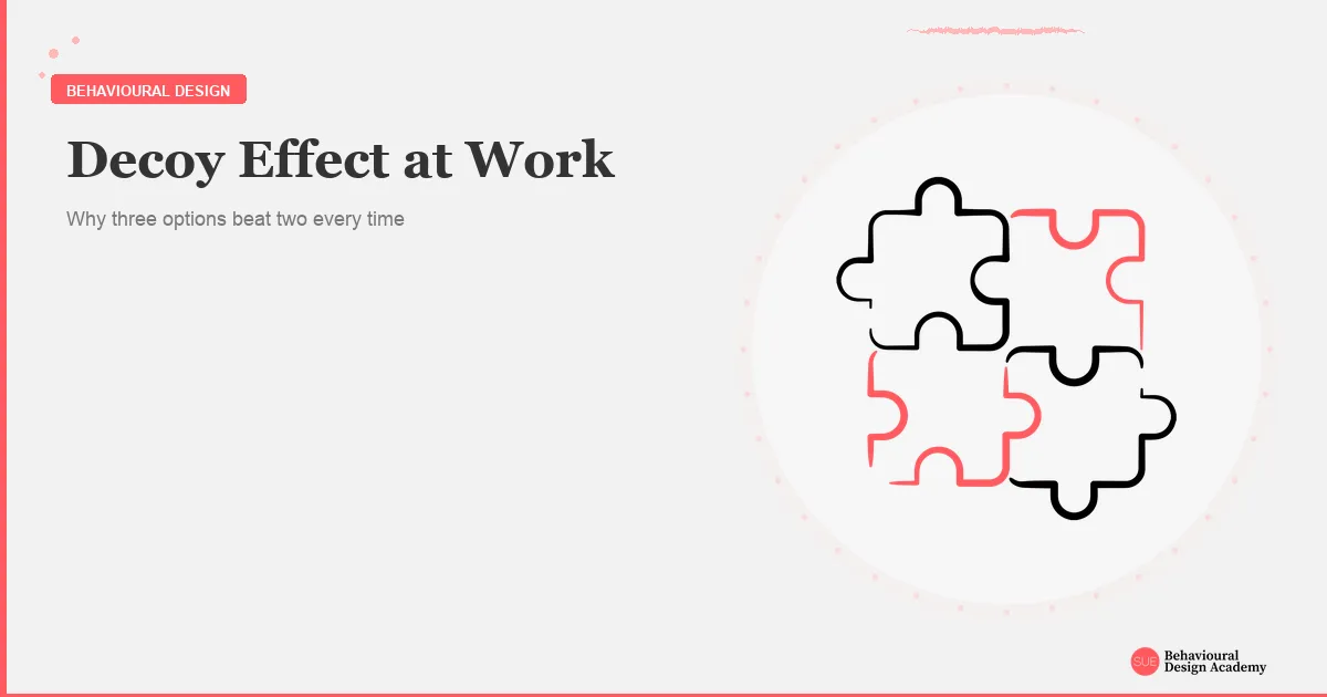 Decoy effect at work: Three options beat two