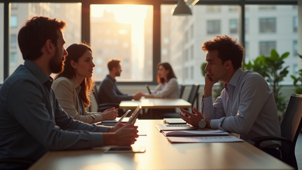 Collega's in open teamoverleg - psychologische veiligheid op het werk als contextontwerp