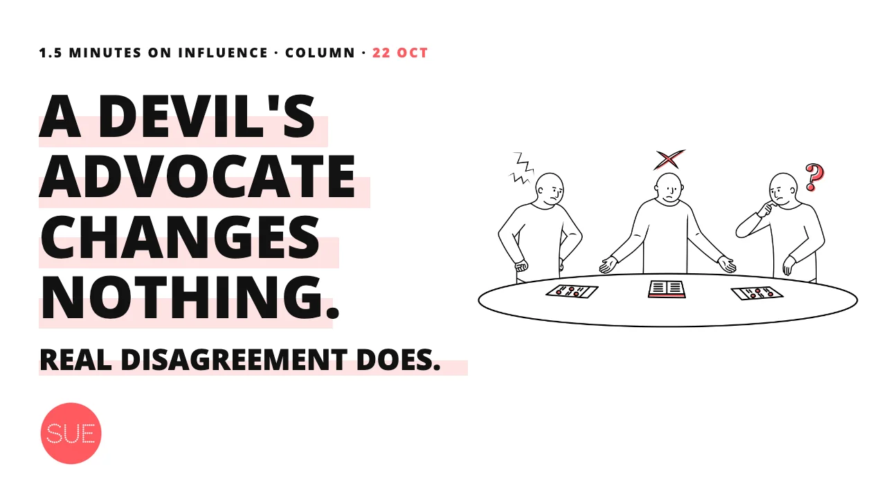 Column thumbnail: The devil's advocate: why your team needs someone who disagrees
