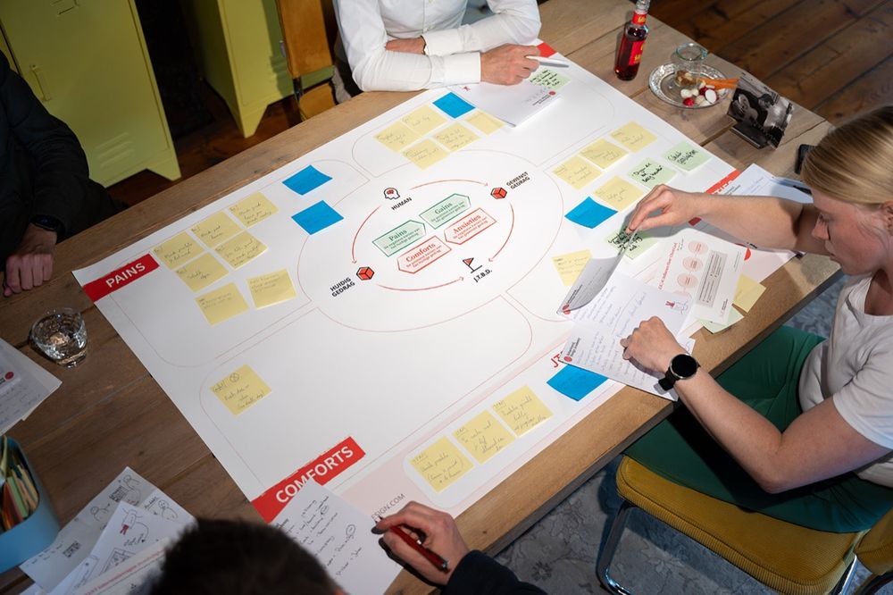 Team in action during a Behavioural Design Sprint